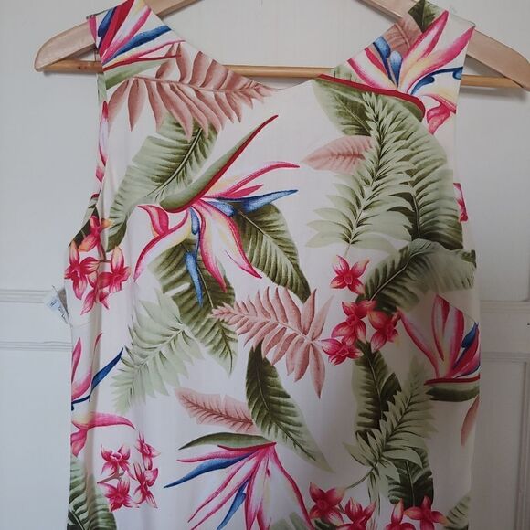 La Cabana Hawaiian Floral Sleeveless Midi Dress M NWT - Picture 2 of 9